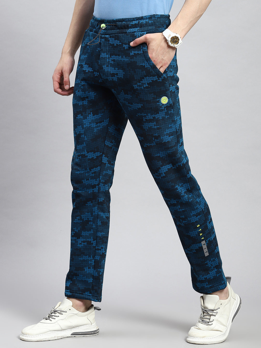 Men Blue Jaquard Winter Lower