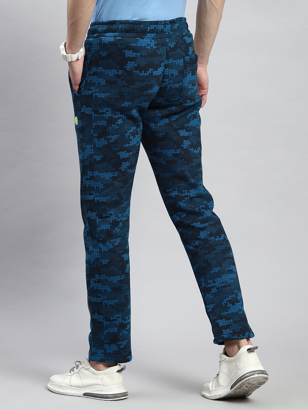 Men Blue Jaquard Winter Lower