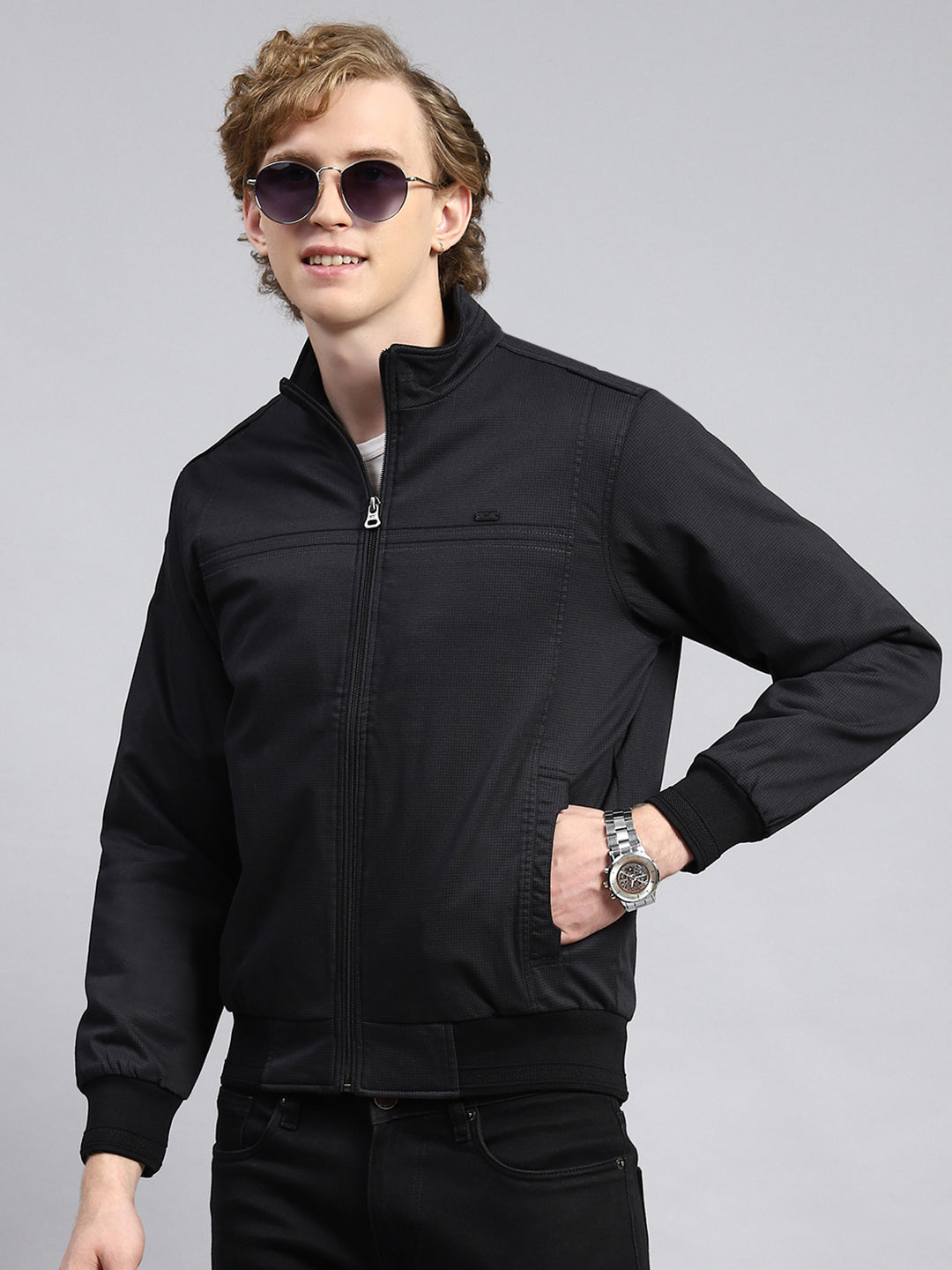 Men Black Printed Jacket