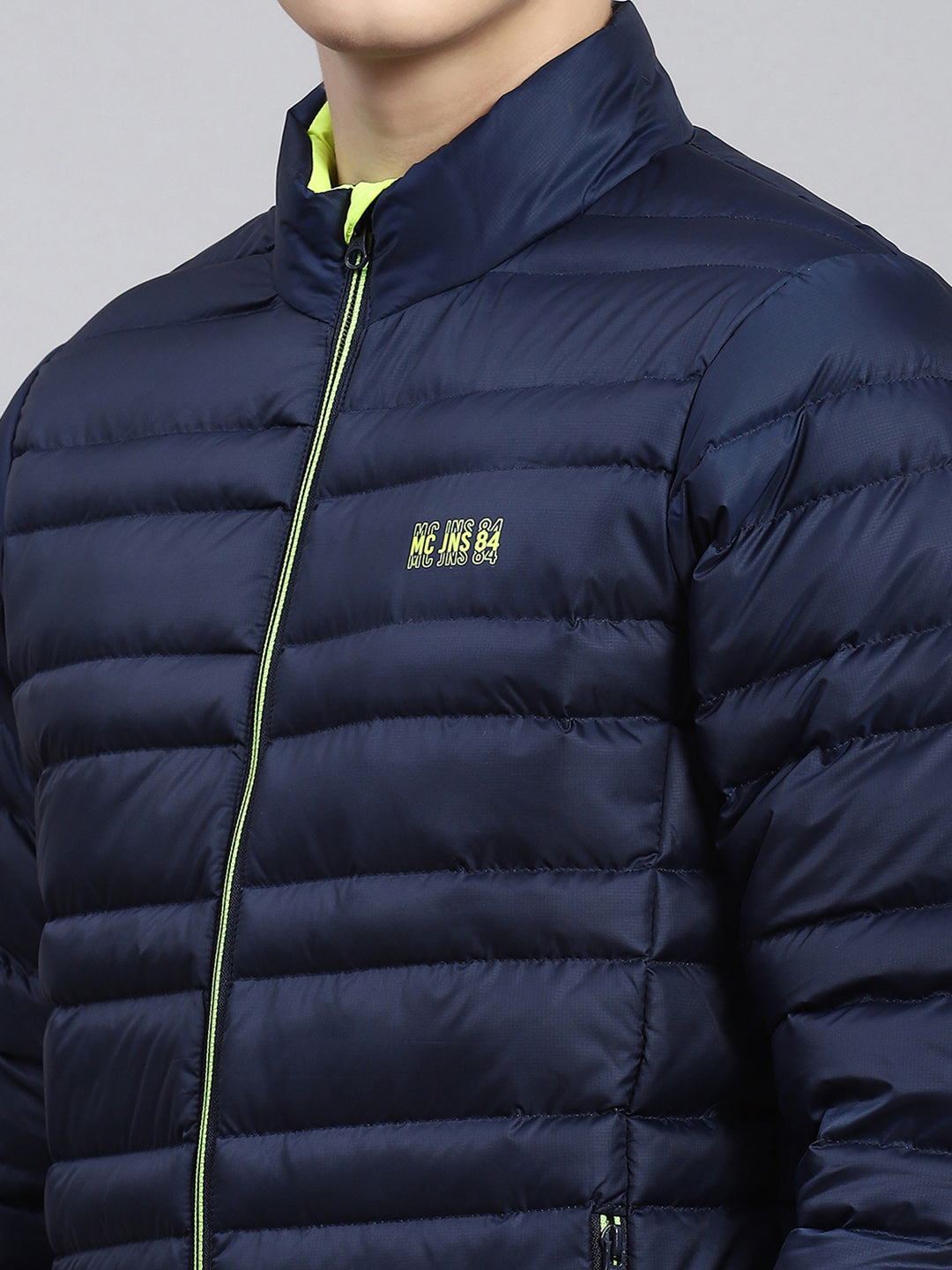 Men Blue Self Jacket