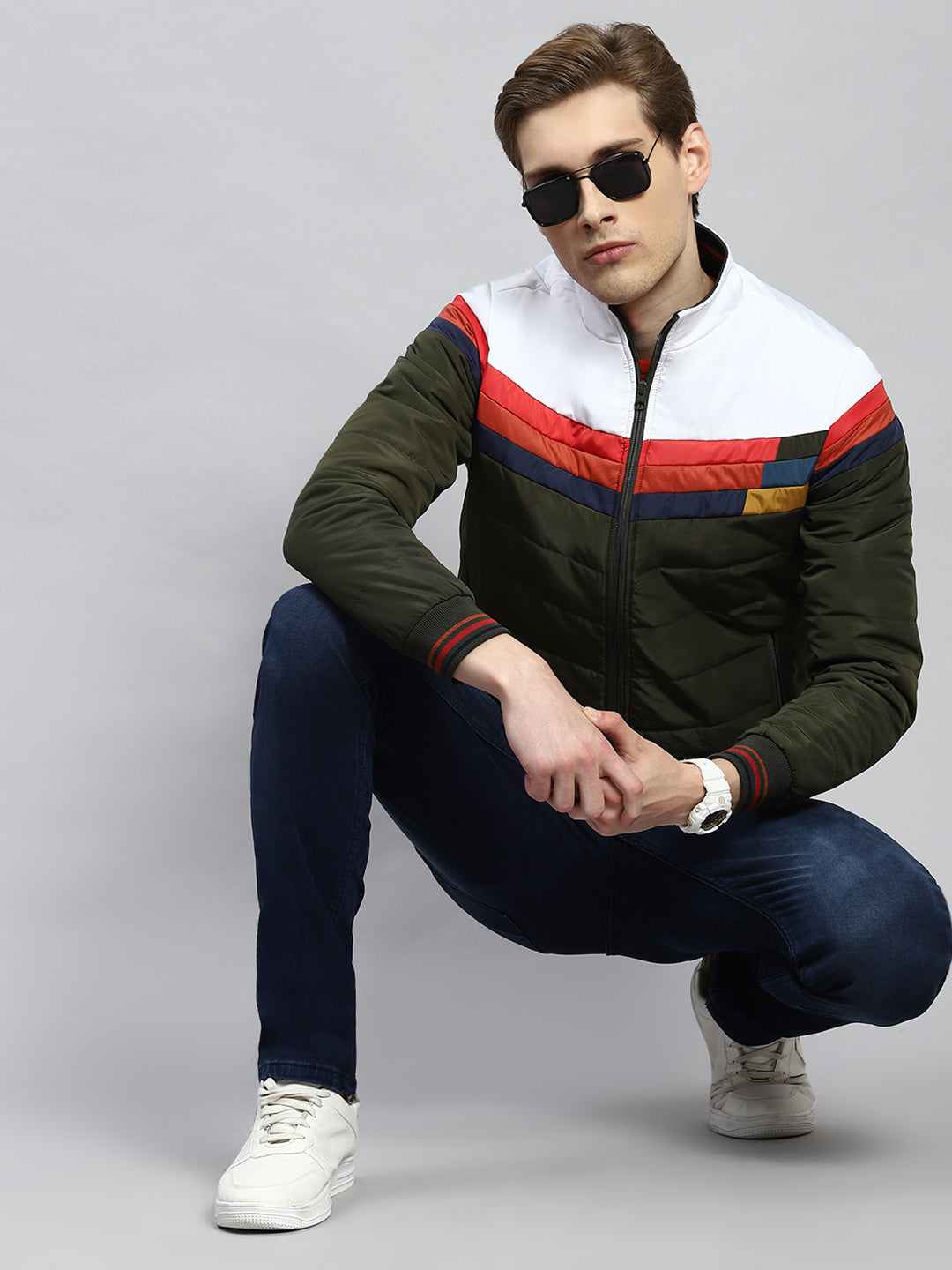 Buy Men Olive Plain Jacket Online in India Monte Carlo