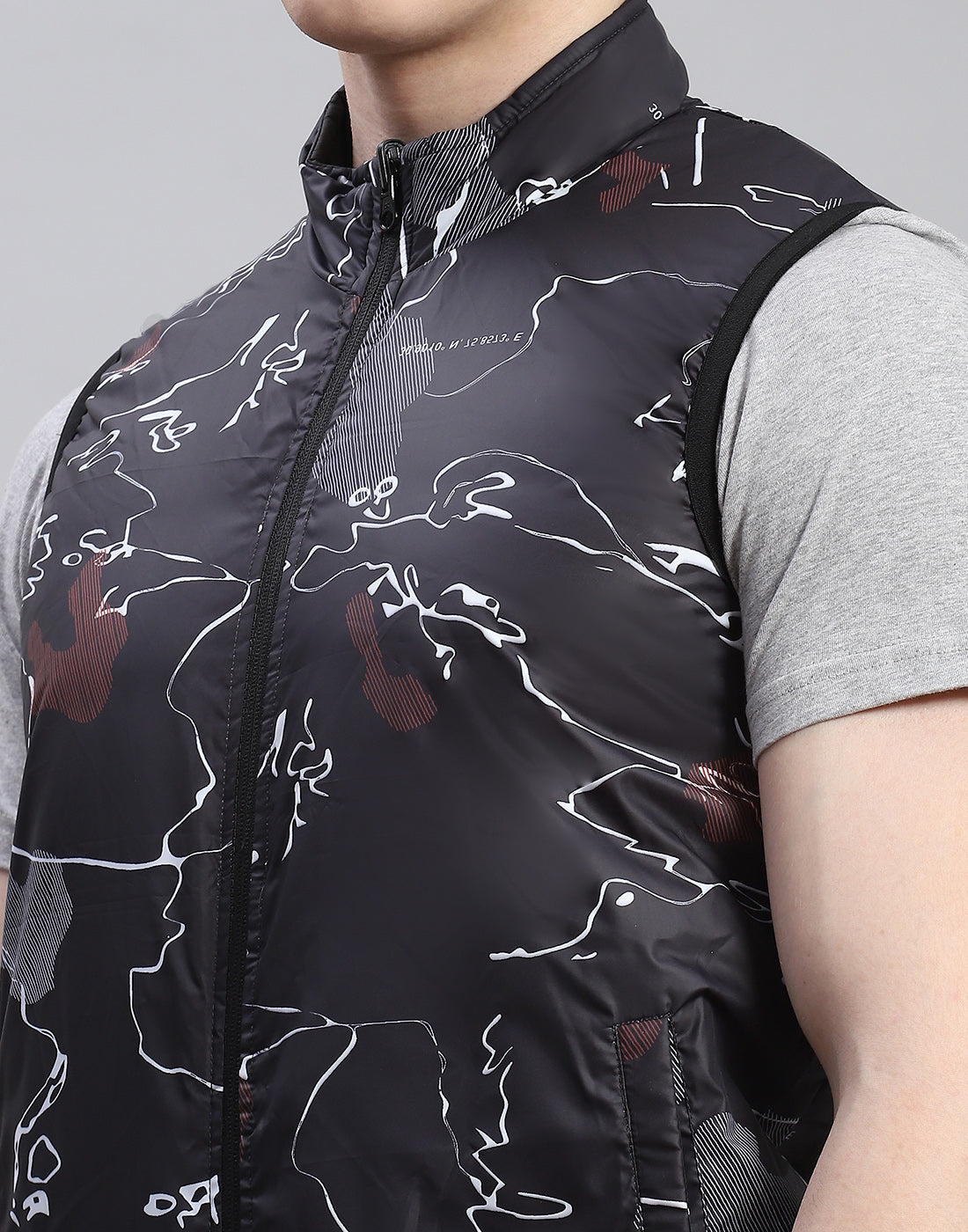 Men Black Solid Stand Collar Full Sleeve Reversible Jacket - 2 Pc set