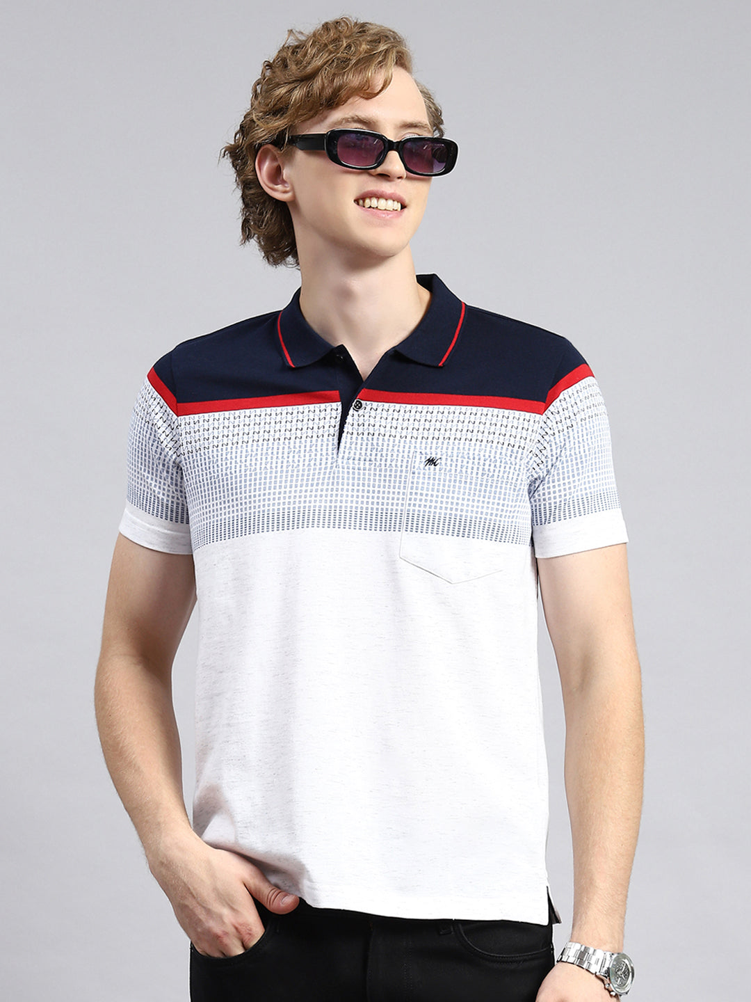 Men Blue Stripe T-Shirt