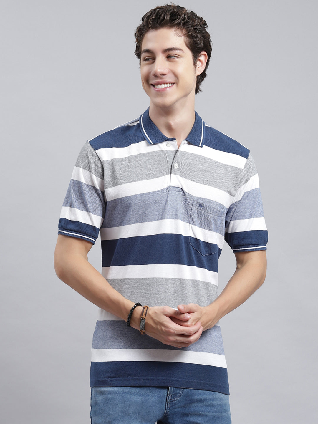 Men Denim Stripe T-Shirt