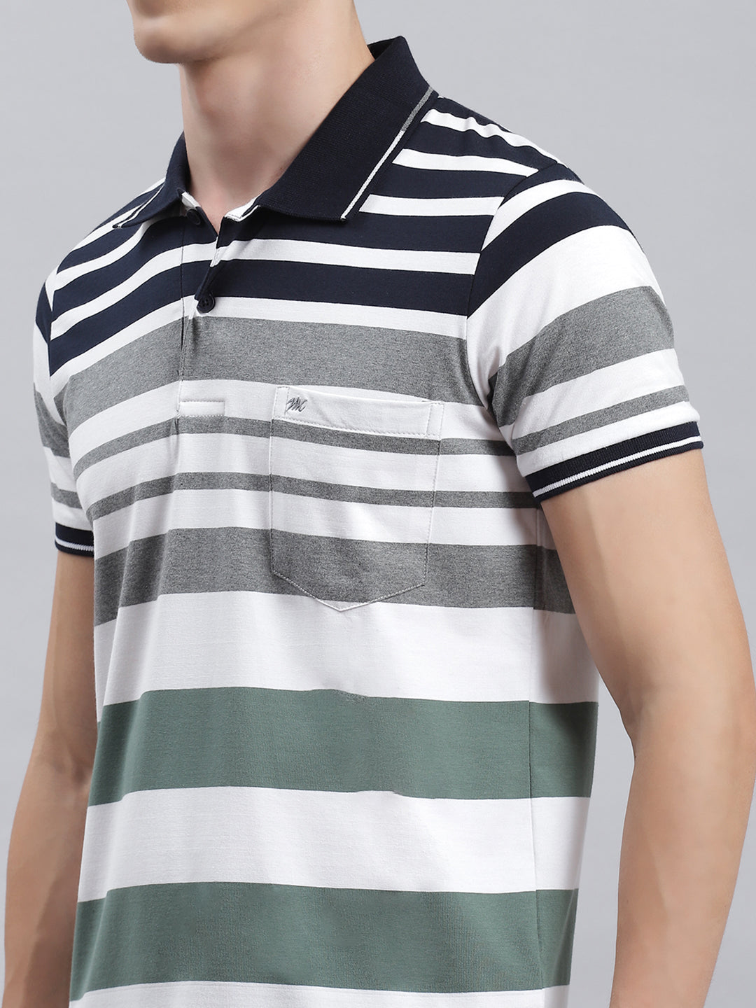Men Green Stripe T-Shirt
