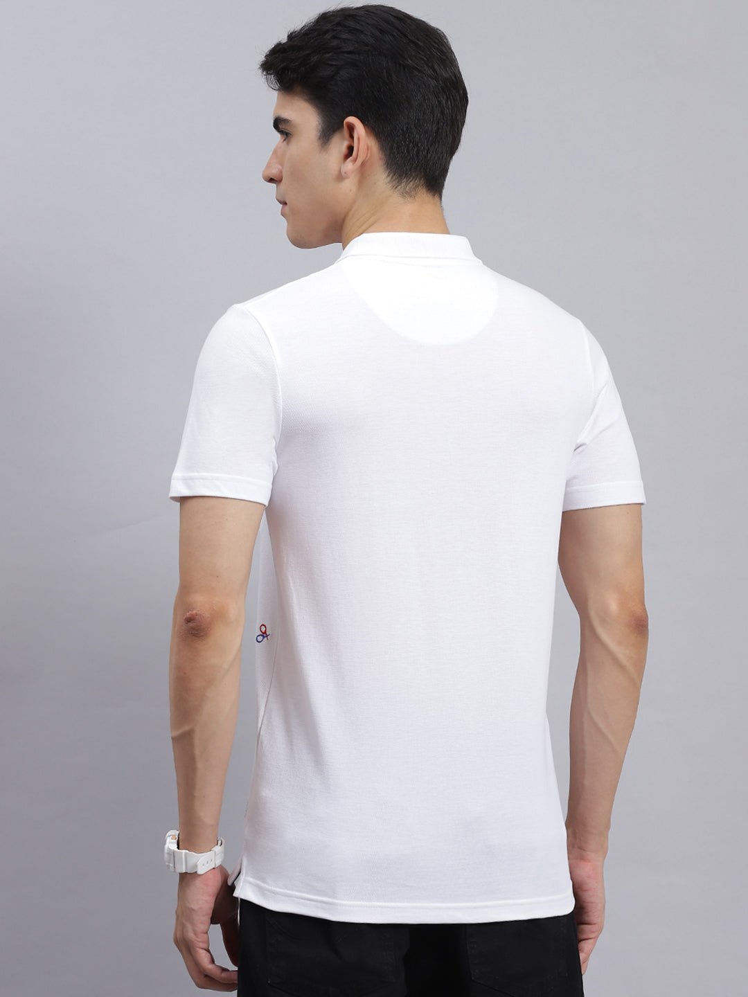 Men White Printed Cotton Blend T-Shirt