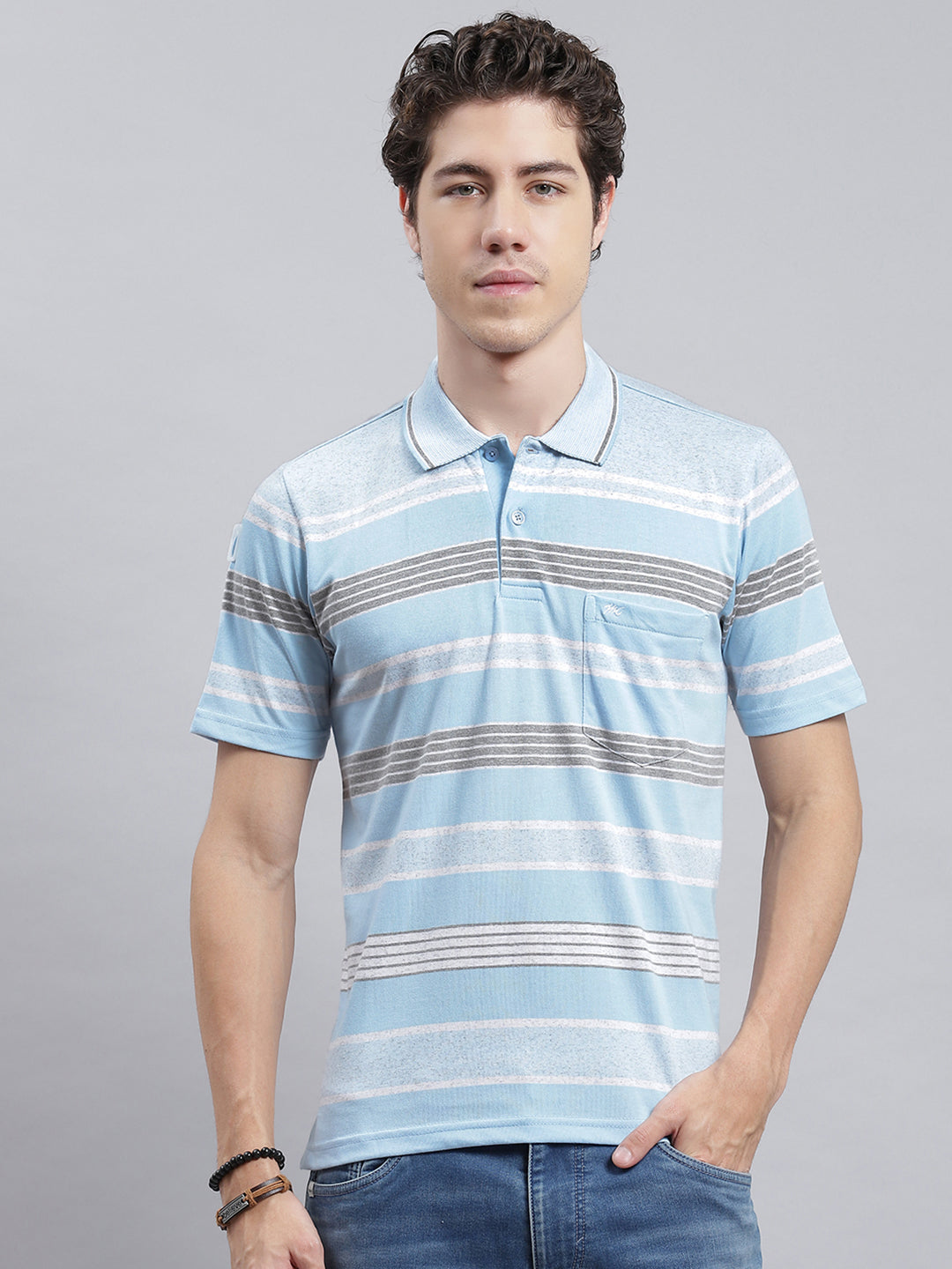 Men Blue Printed T-Shirt