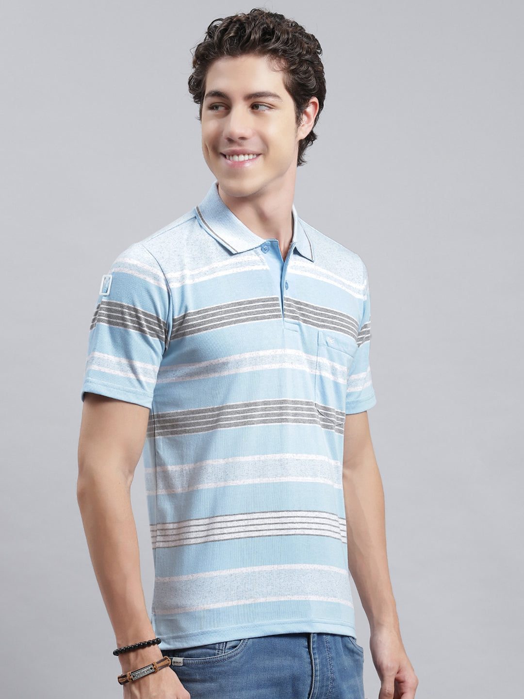 Men Blue Printed T-Shirt