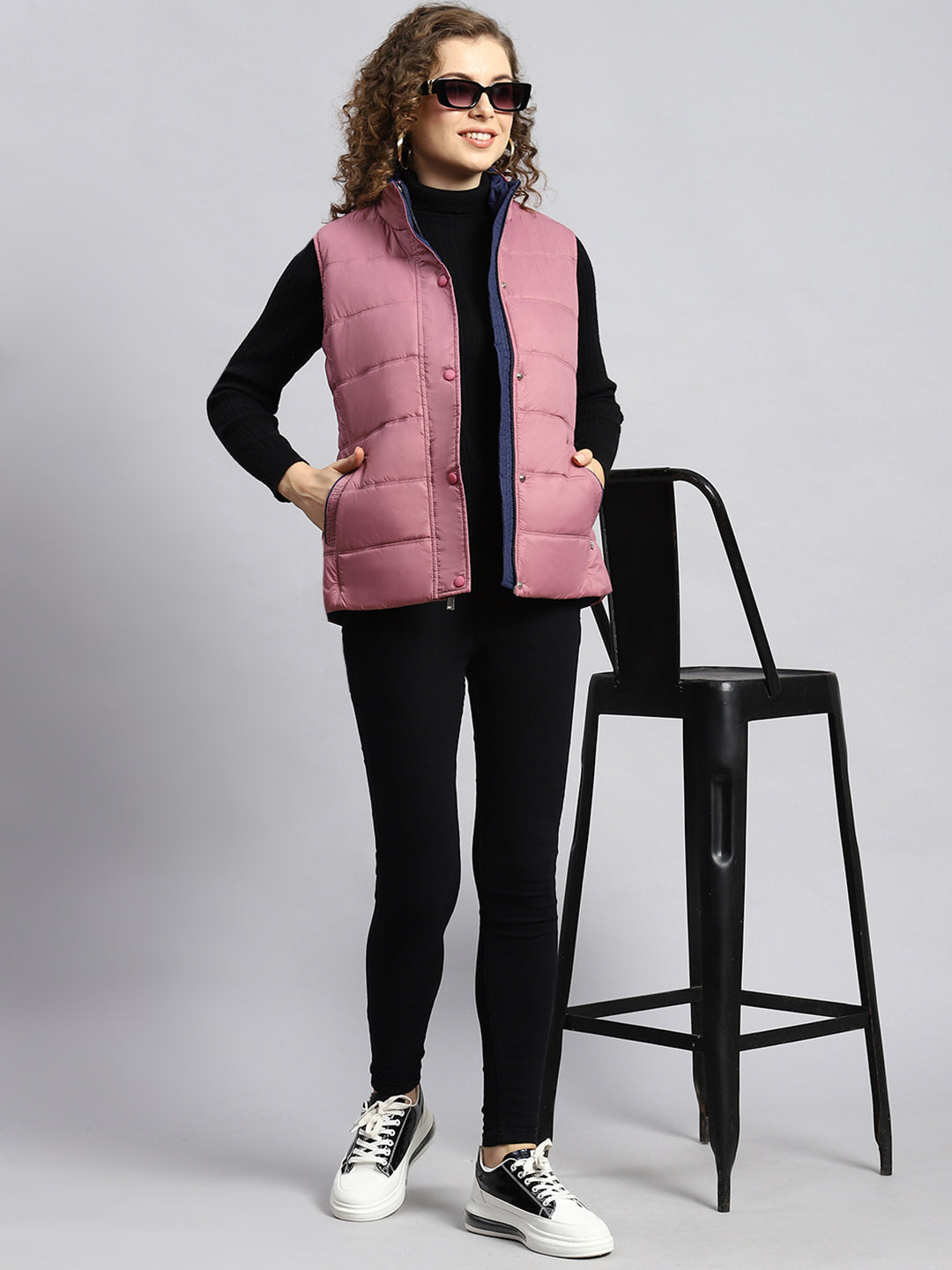 Women Pink Printed Jacket