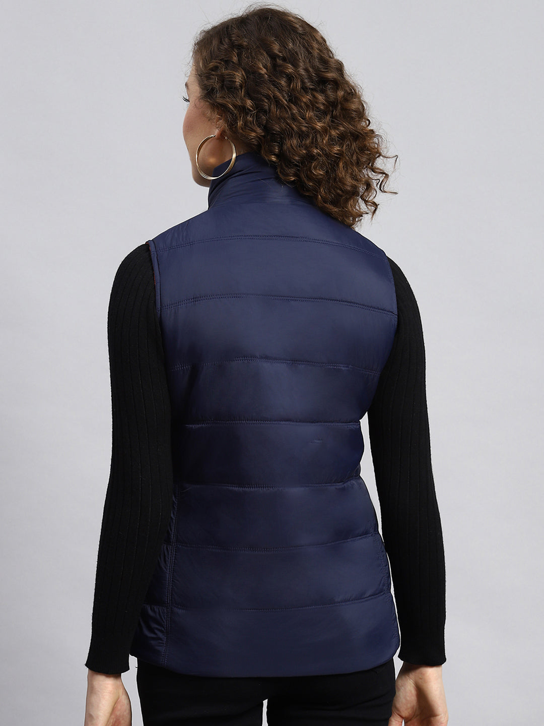 Women Navy Blue Printed Jacket