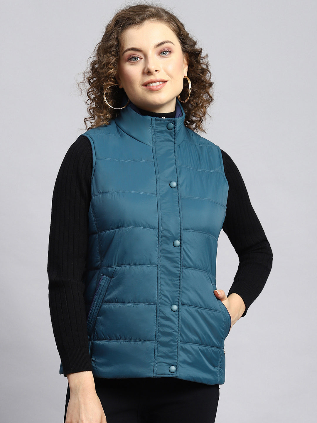 Women Blue Printed Jacket