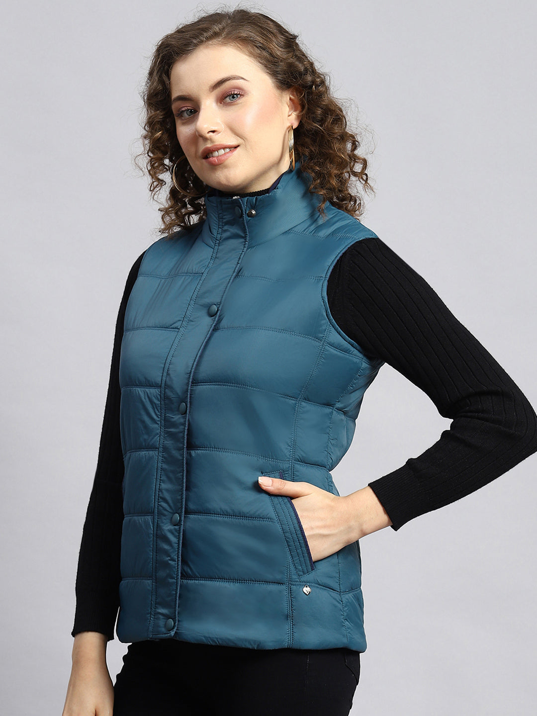 Women Blue Printed Jacket