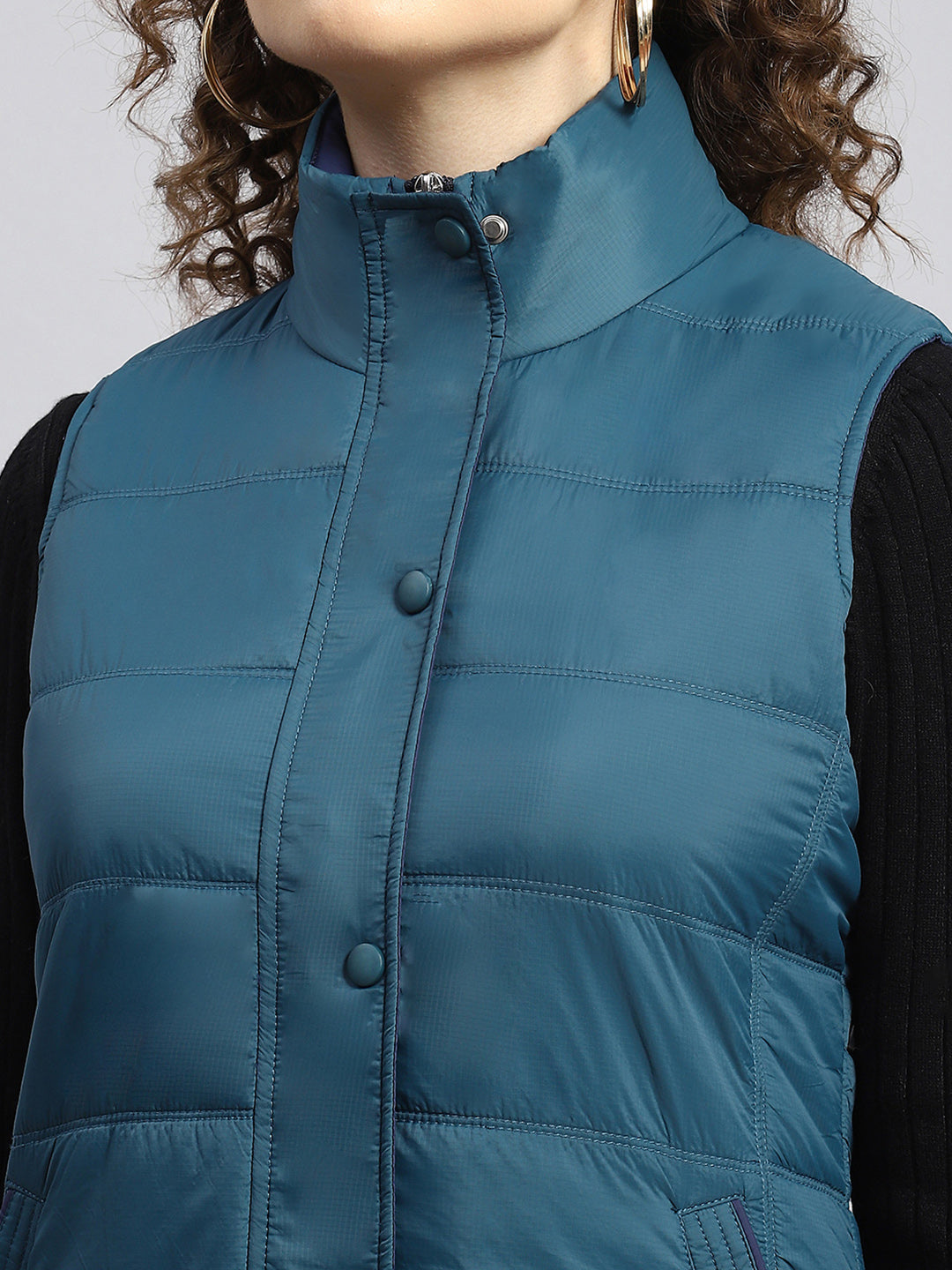Women Blue Printed Jacket