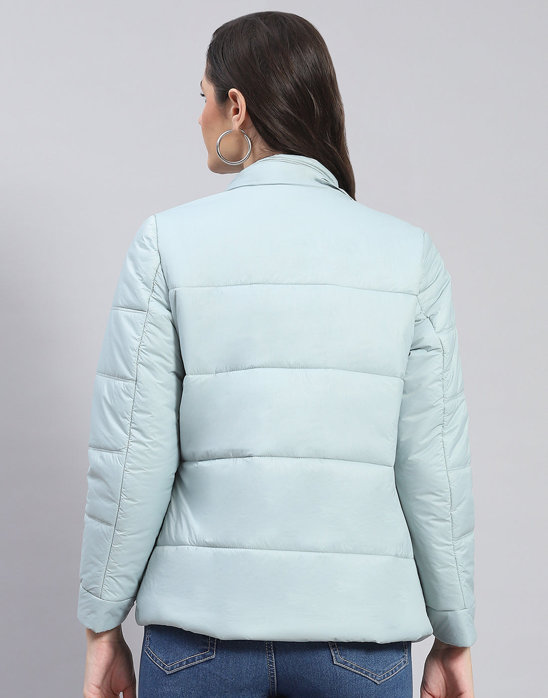 Women Green Solid Hooded Full Sleeve Jacket