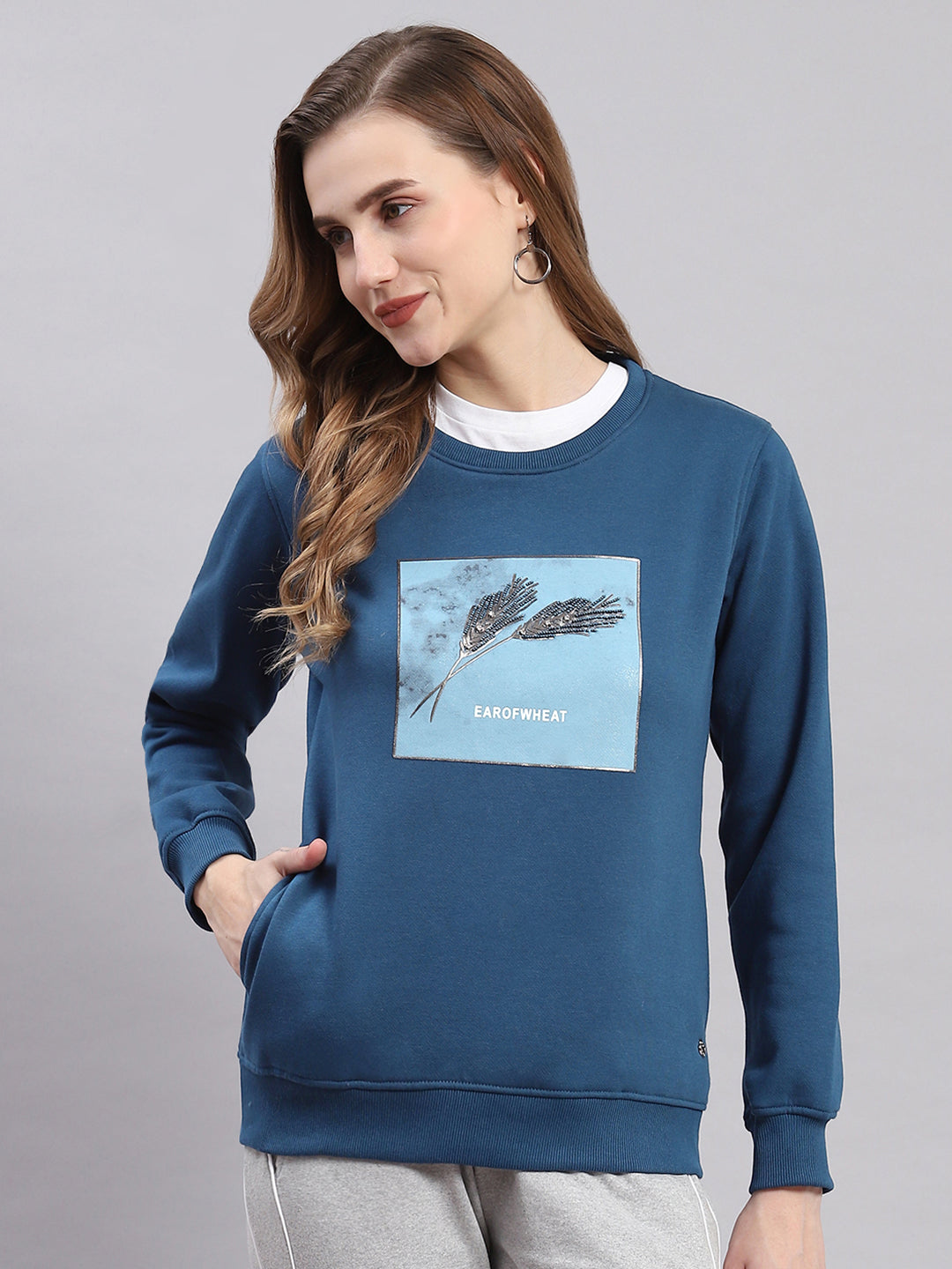 Mammoth Blue Pattern Print Women's Sweatshirt