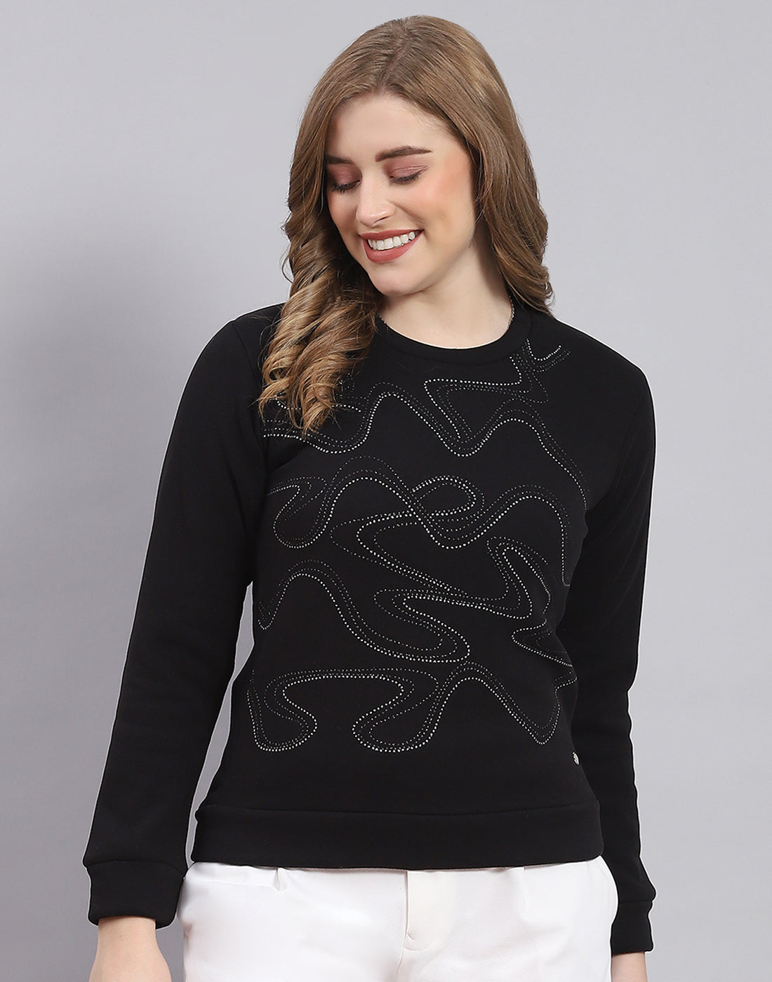 Printed Round Neck Long Sleeve Sweatshirt main image 1
