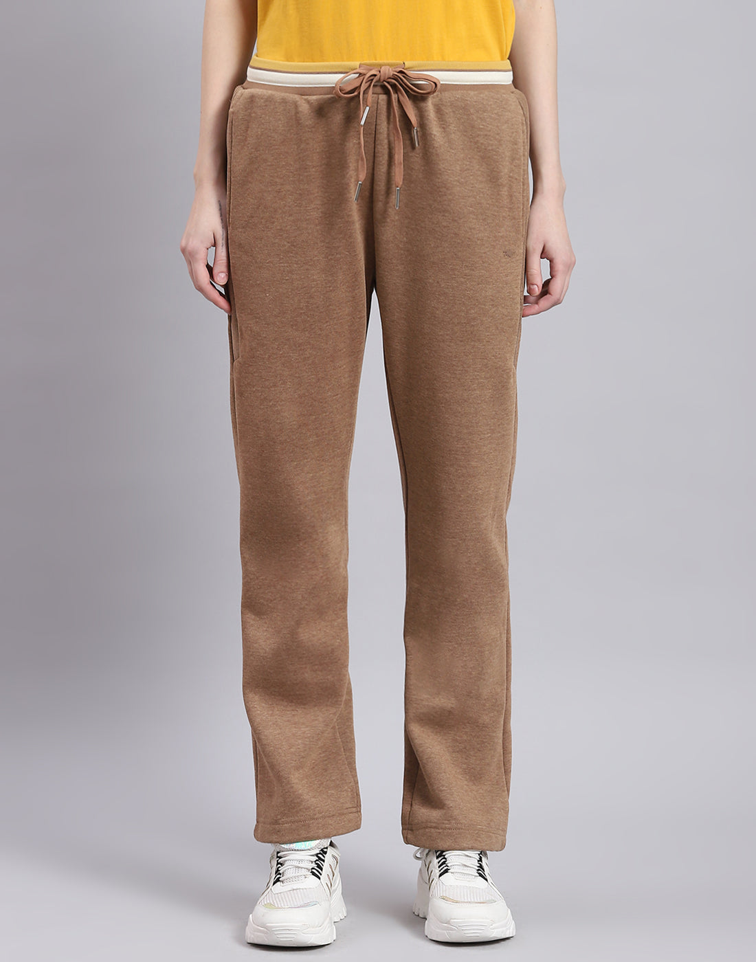 Women Brown Solid Regular Fit Winter Lower