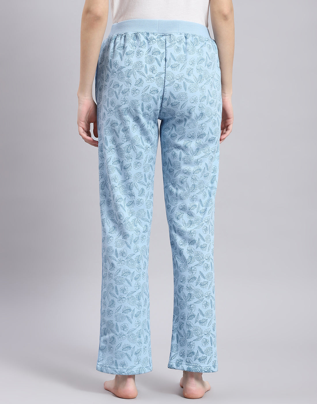 Women Blue Printed Regular Fit Winter Lower