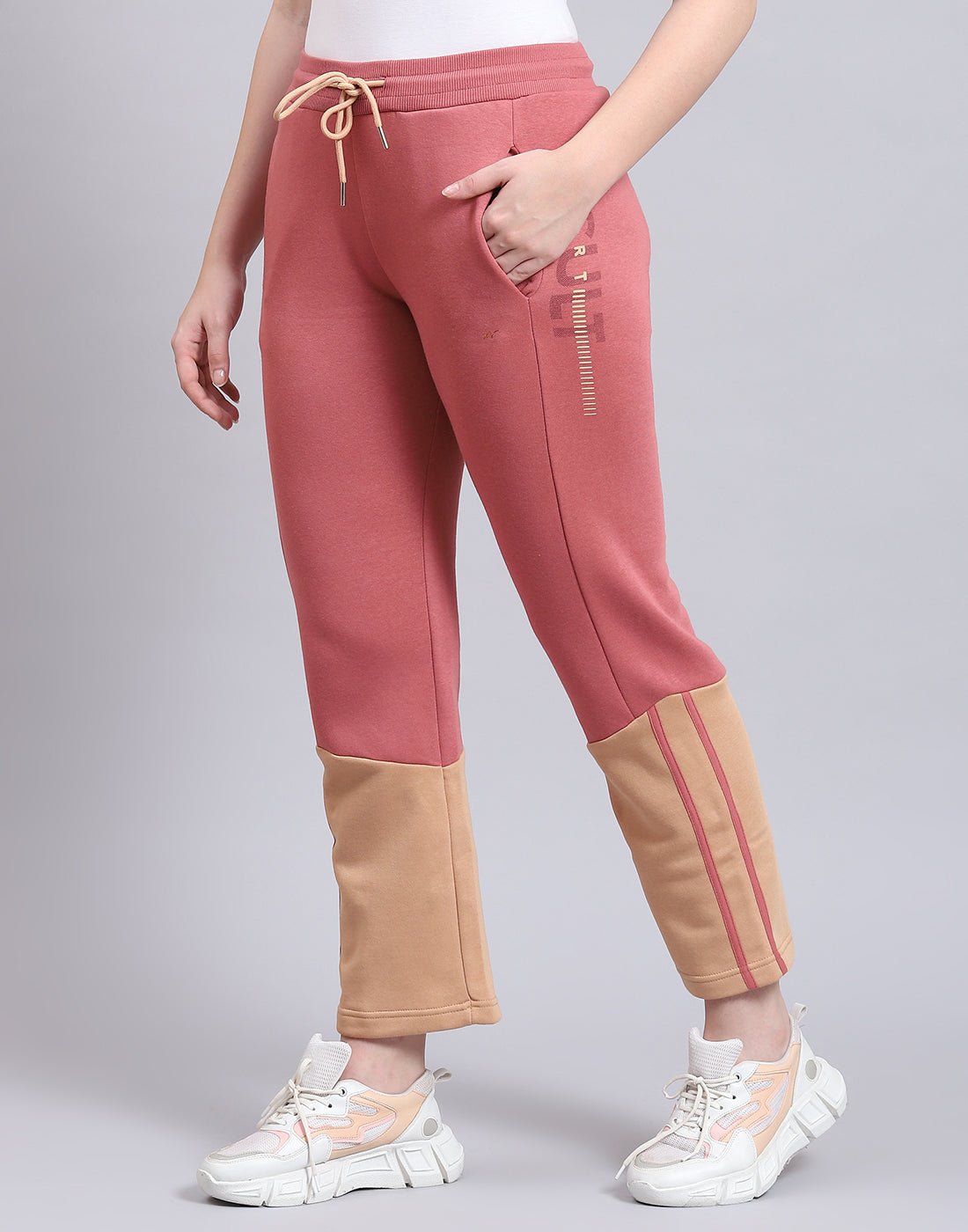 Women Pink Printed Regular Fit Lower