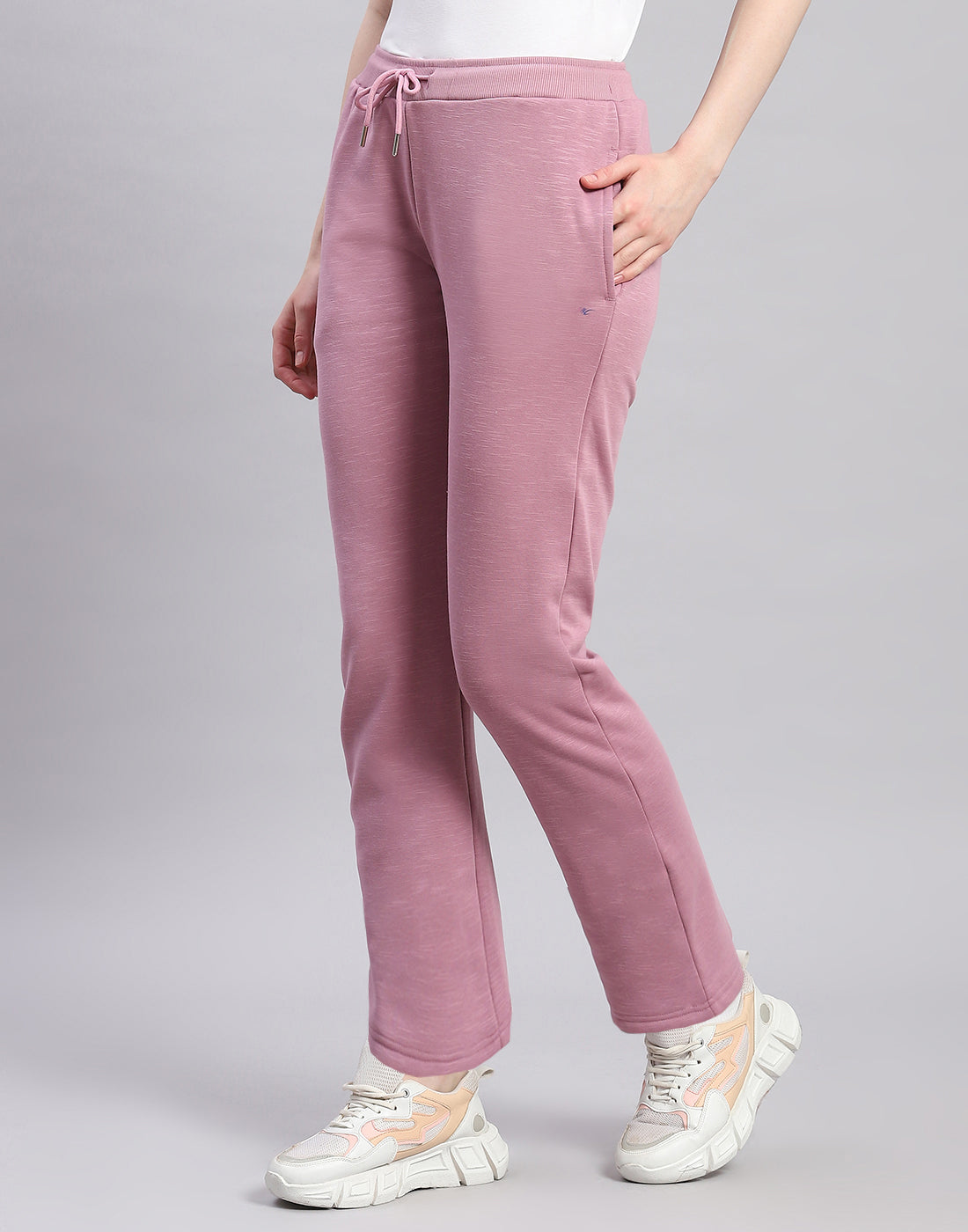 Women Purple Solid Hooded Full Sleeve Tracksuit