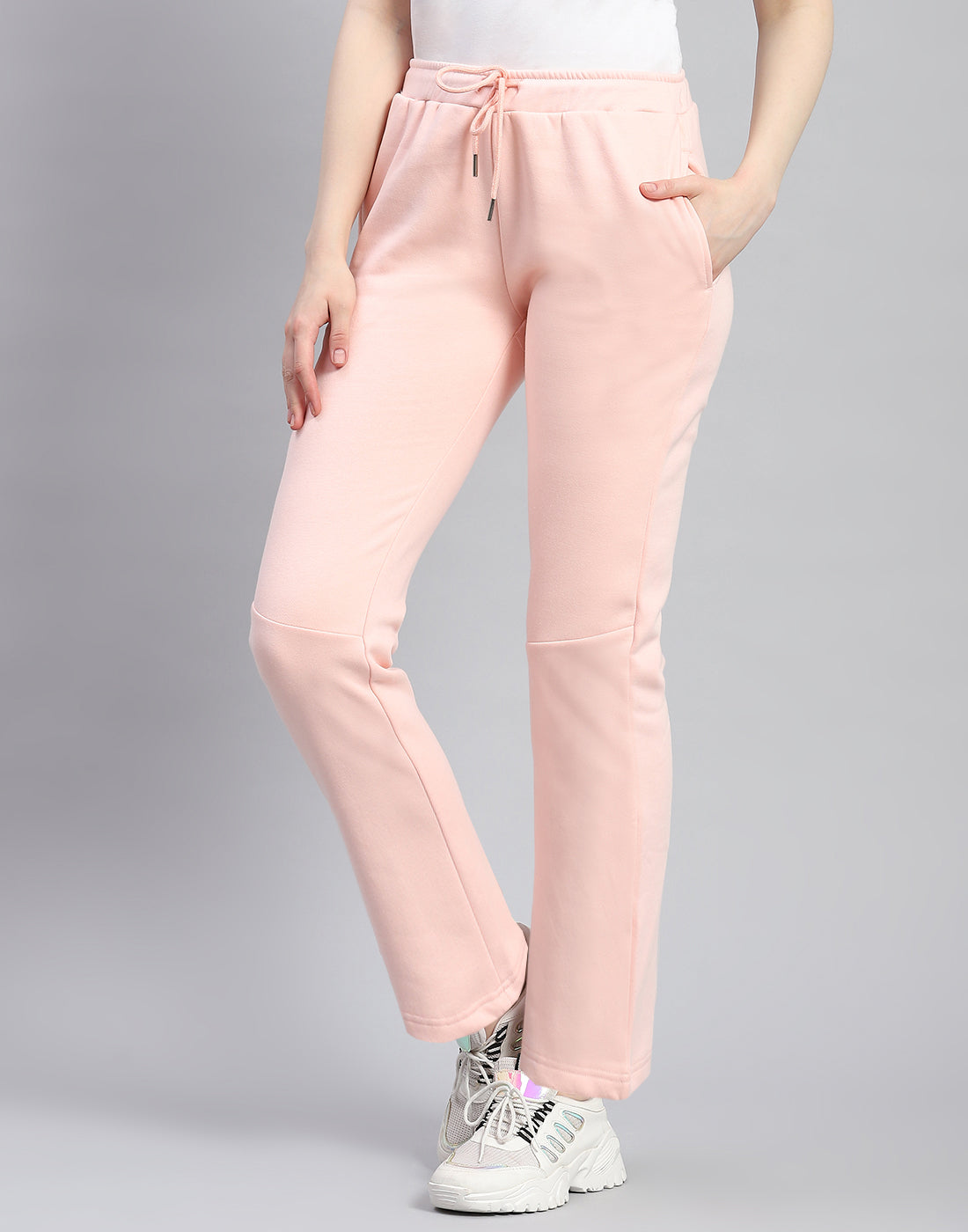 Women Pink Printed Stand Collar Full Sleeve Tracksuit