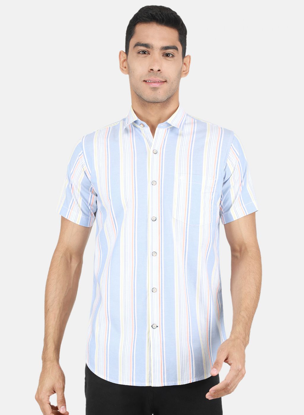 Men Blue Printed Shirt