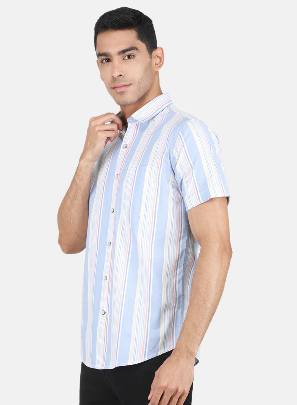 Men Blue Printed Shirt