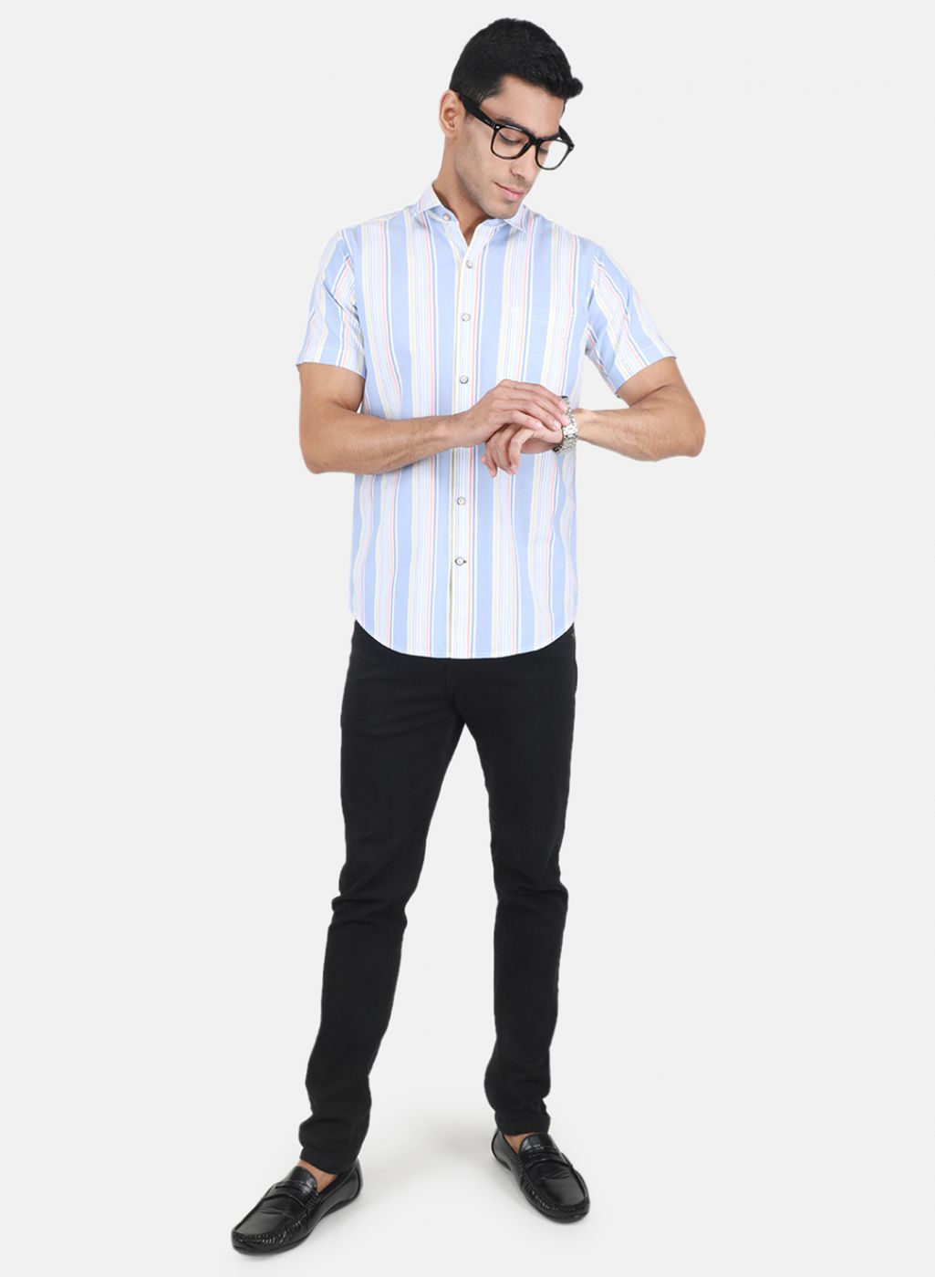 Men Blue Printed Shirt