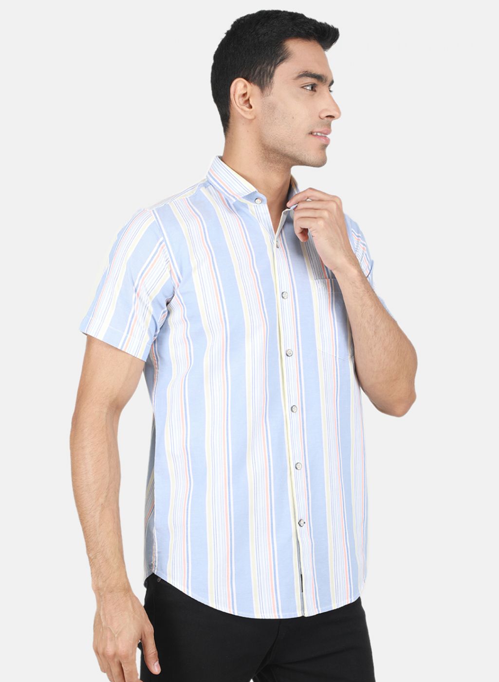Men Blue Printed Shirt