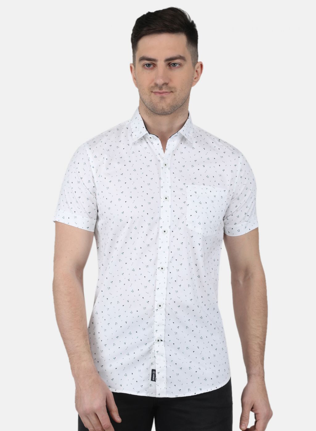 Men White Printed Shirt