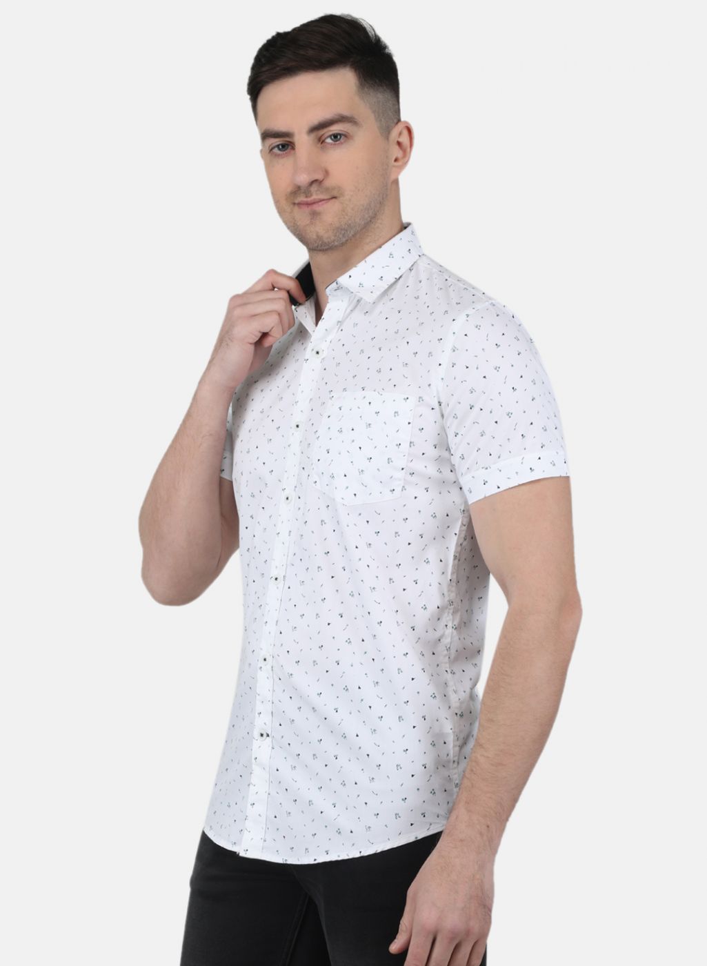 Men White Printed Shirt