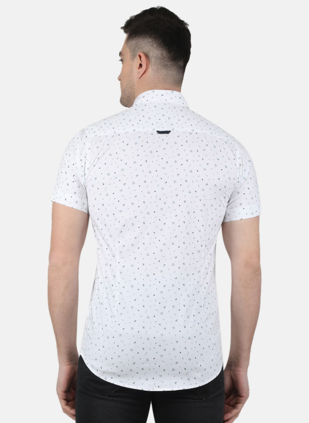 Men White Printed Shirt