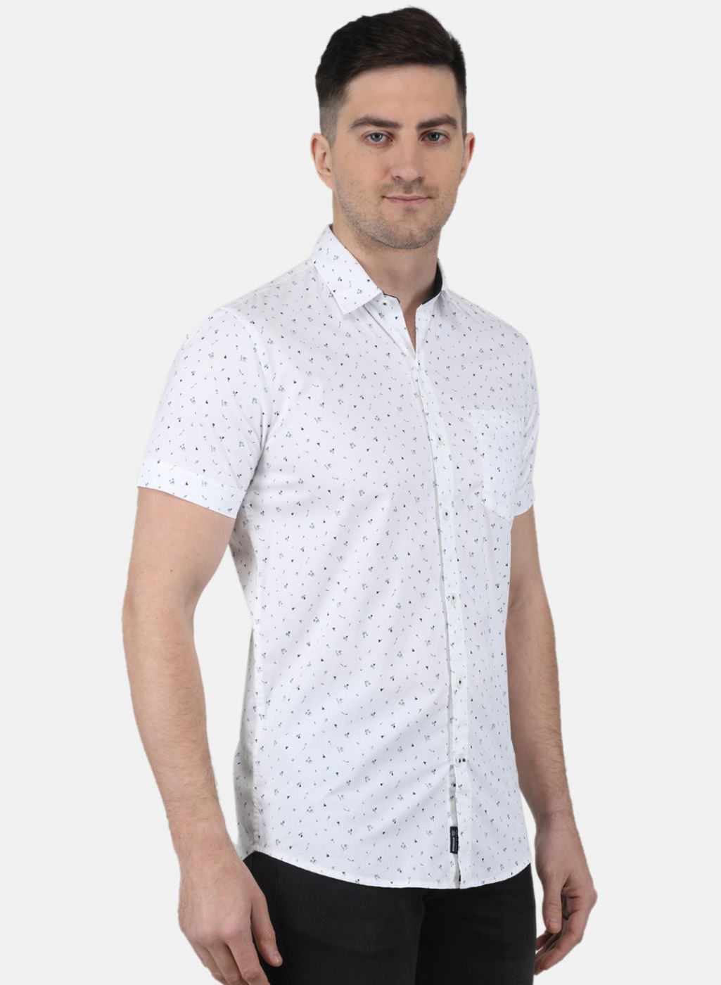 Men White Printed Shirt