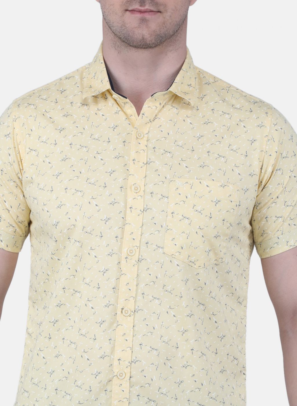 Men Yellow Printed Shirt