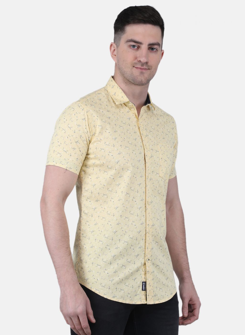 Men Yellow Printed Shirt