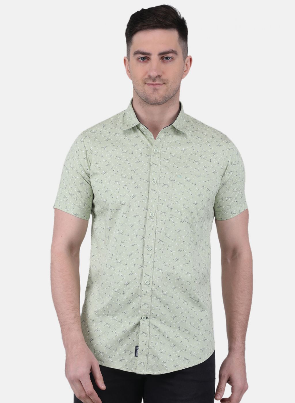 Men Green Printed Shirt