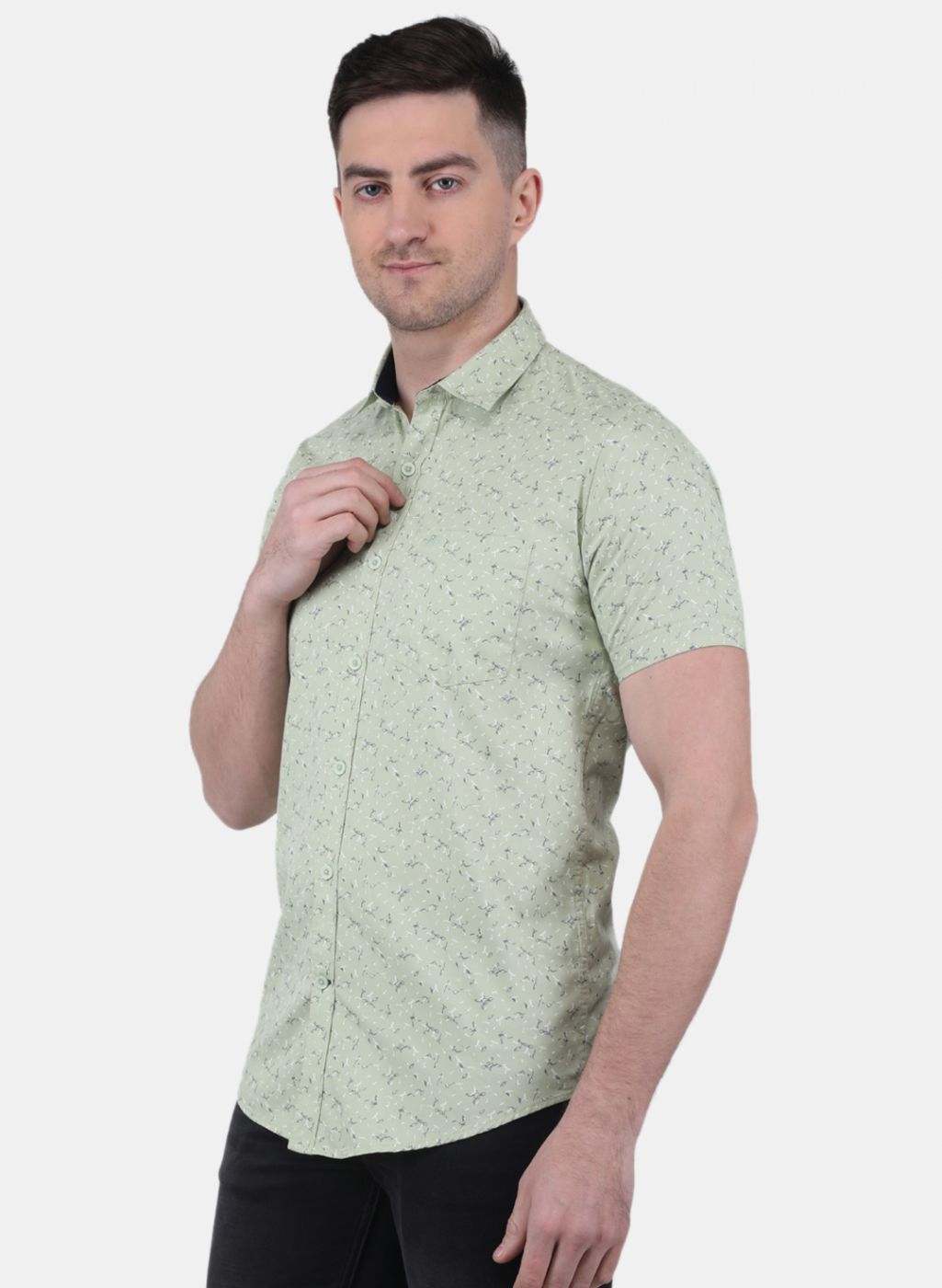 Men Green Printed Shirt