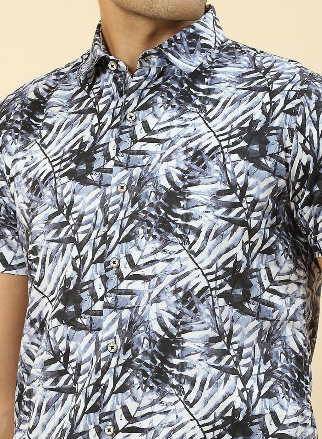 Men Blue Printed Shirt