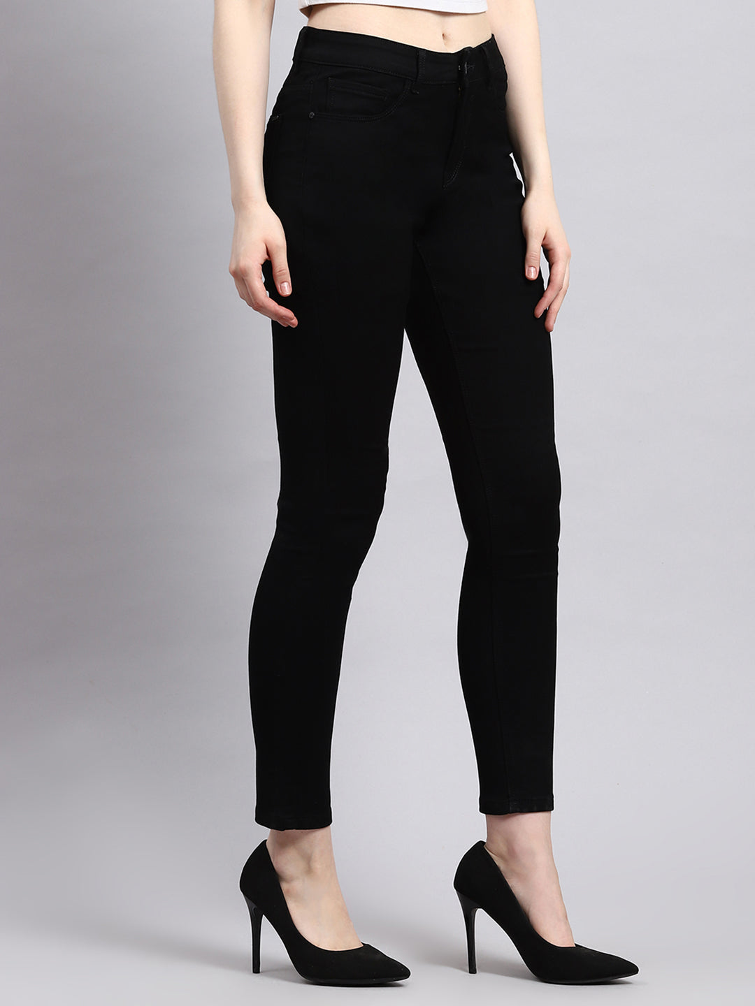 Women Black Slim Fit Denim