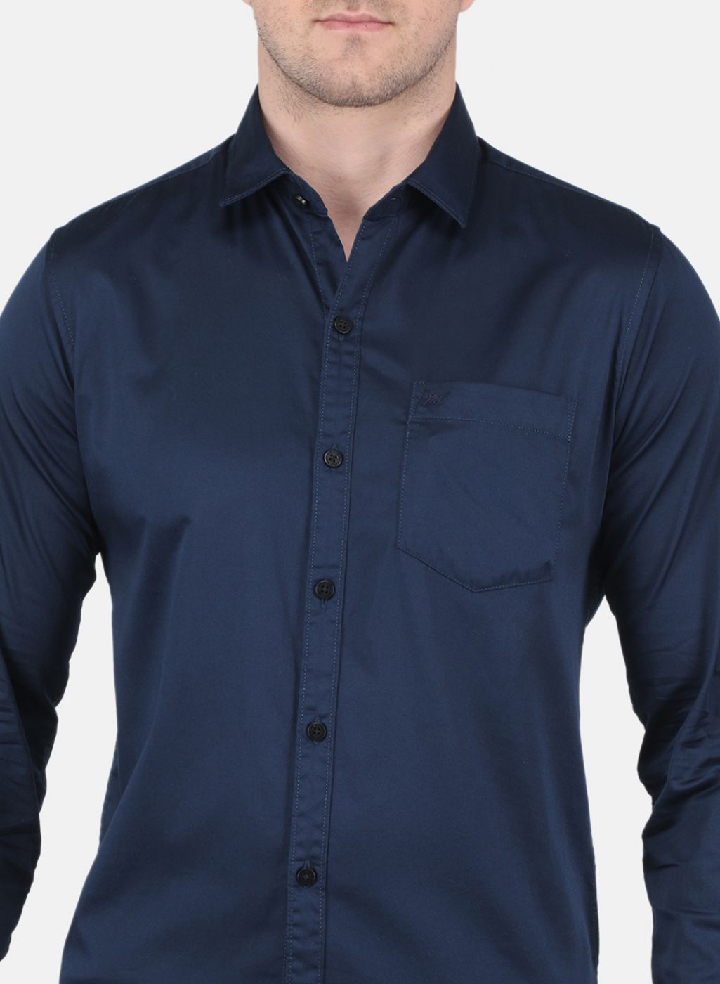 Men NAvy Blue Solid Shirt