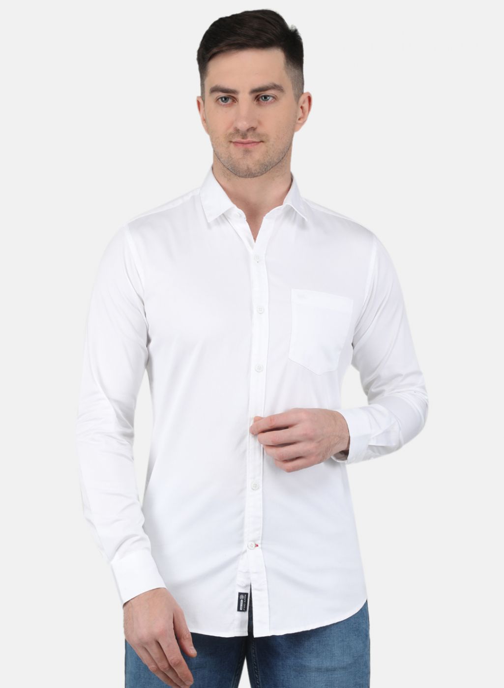 Men White Solid Shirt
