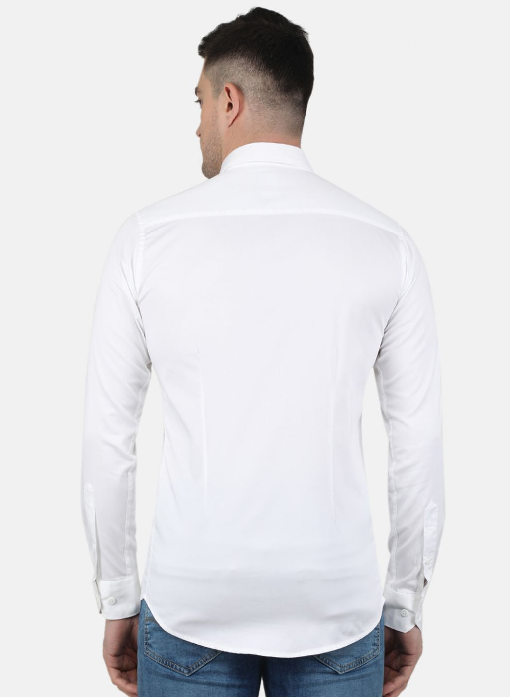 Men White Solid Shirt