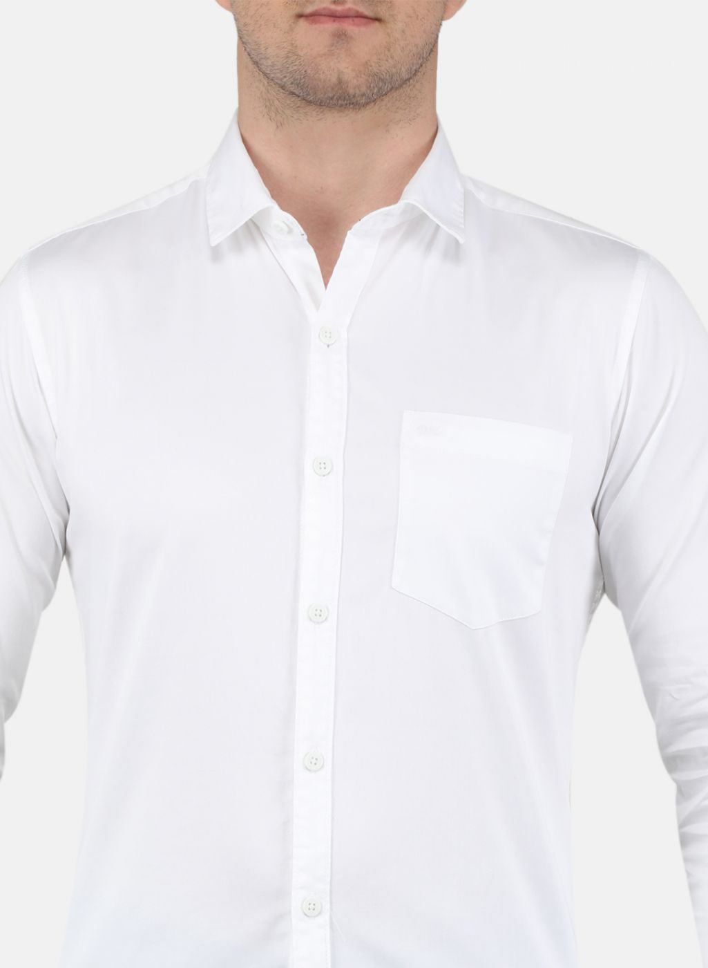 Men White Solid Shirt