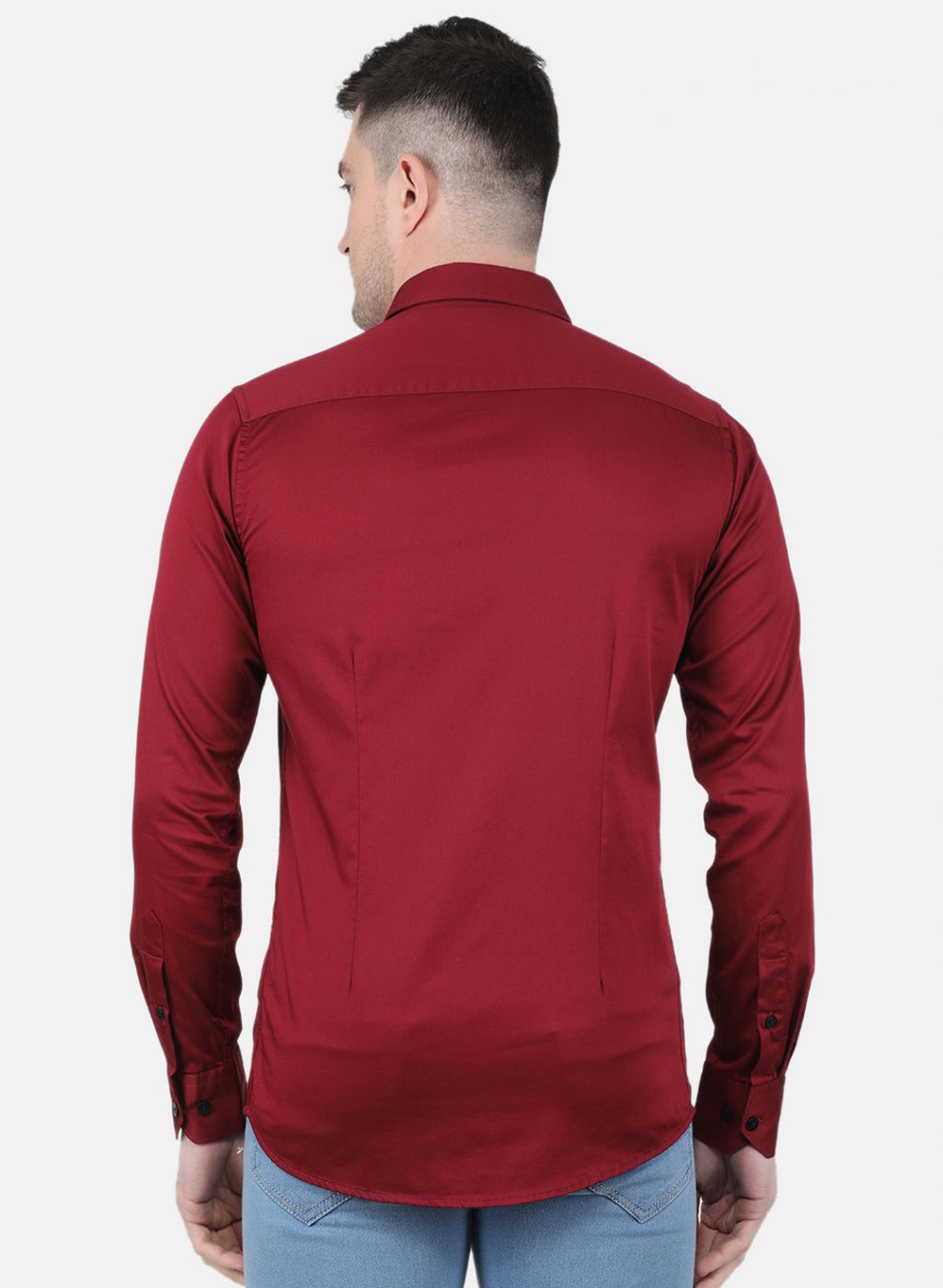 Men Maroon Solid Shirt