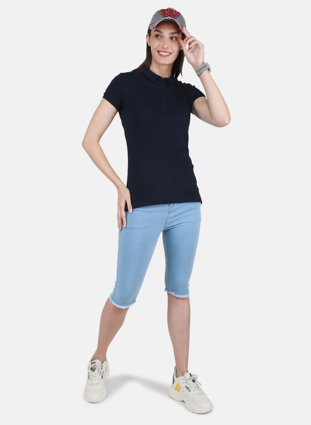 Women NAvy Blue Solid T-Shirt