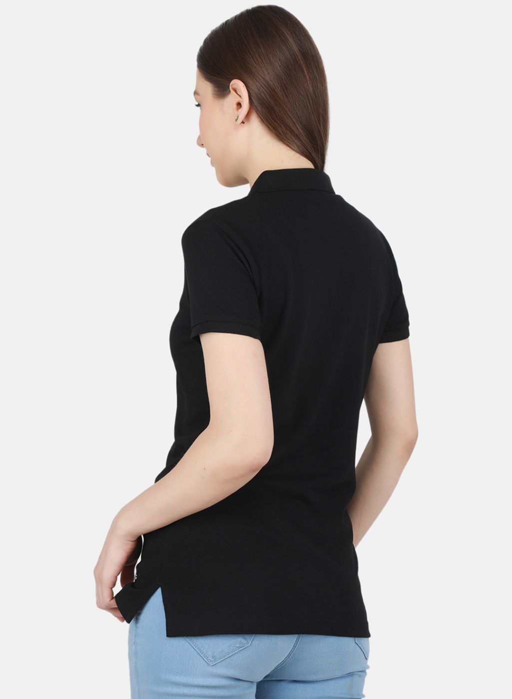Women Black Solid T-Shirt