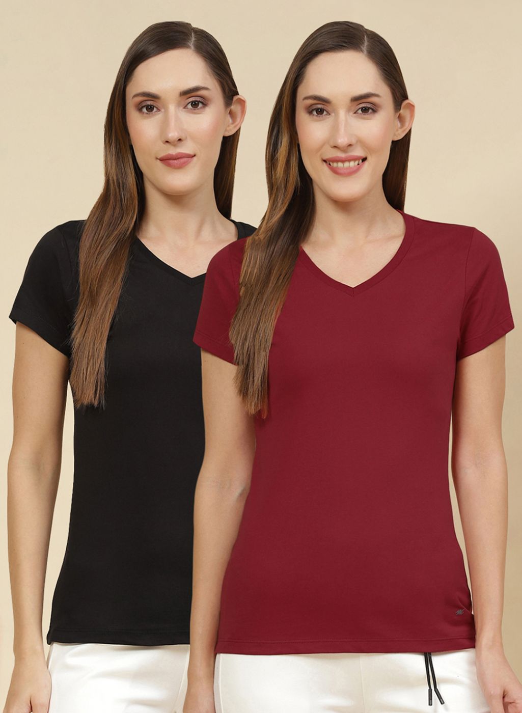 Women Maroon Plain Top 2 Pc Set