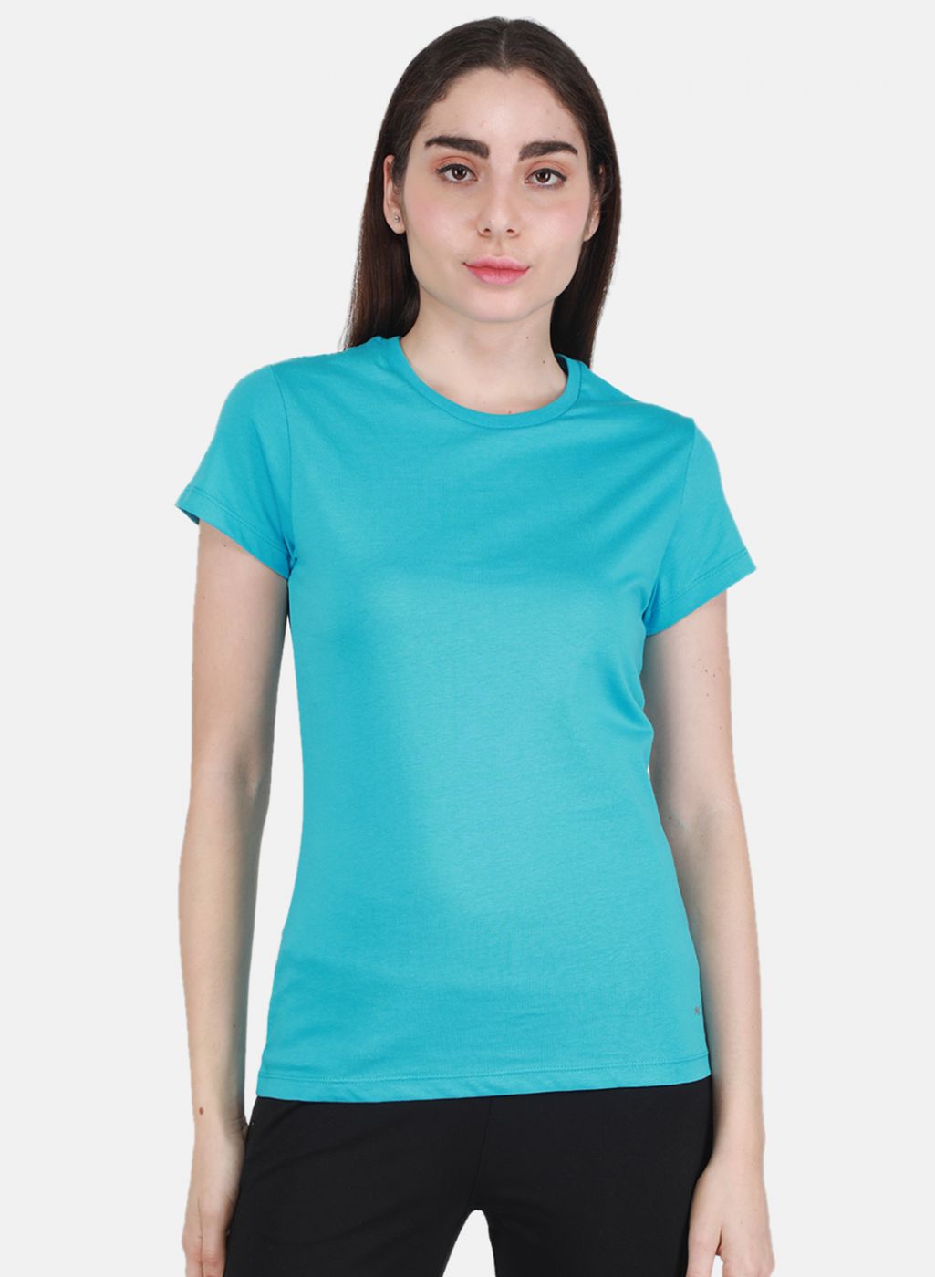 Women Yellow & Turquoise Blue Solid Top 2 Pc Set