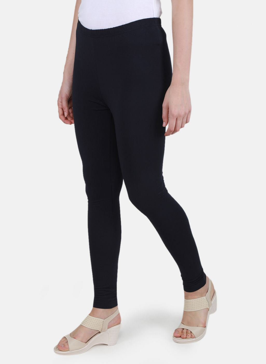 Women NAvy Blue Solid Legging