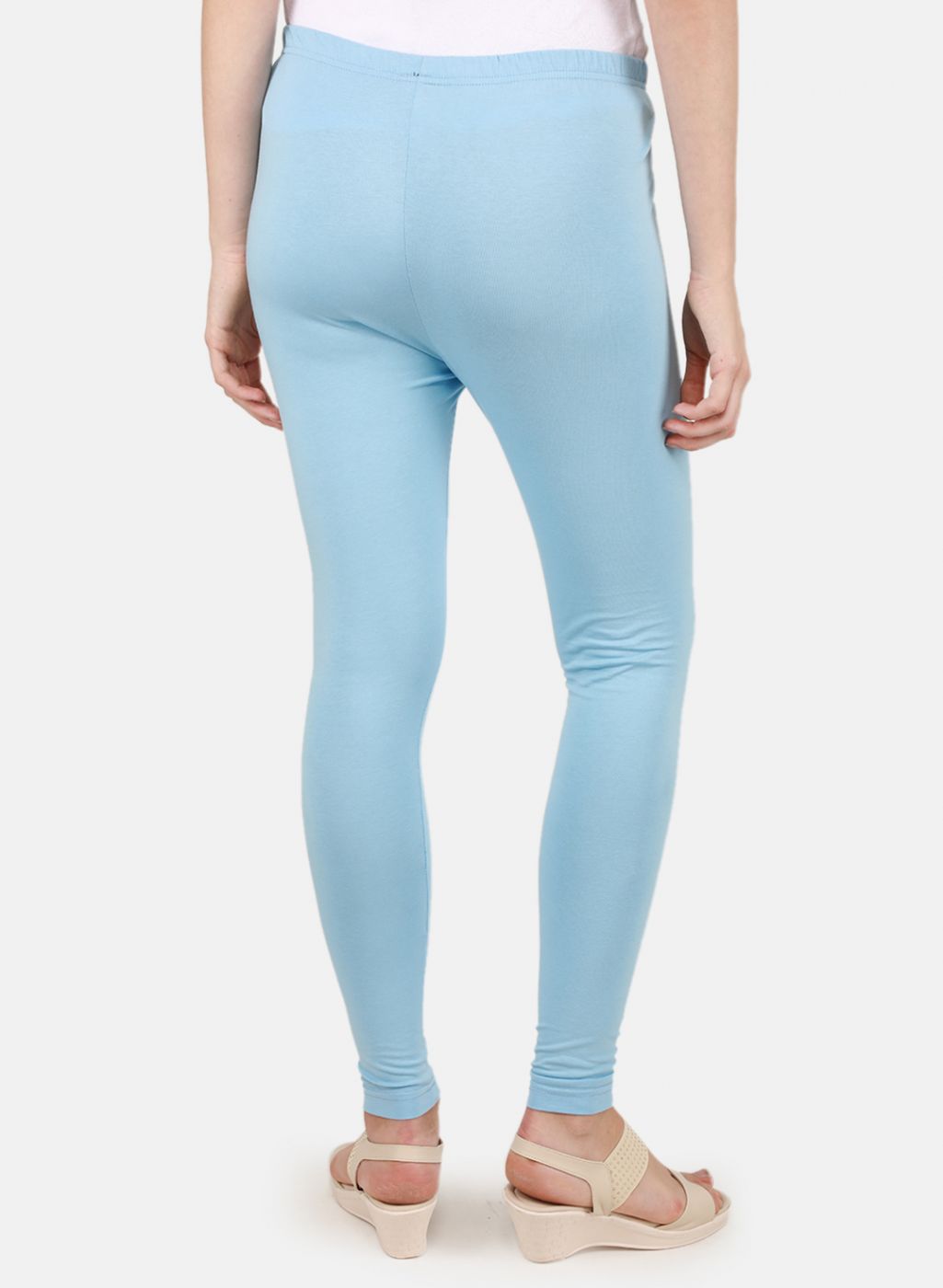 Women Sky Blue Solid Legging